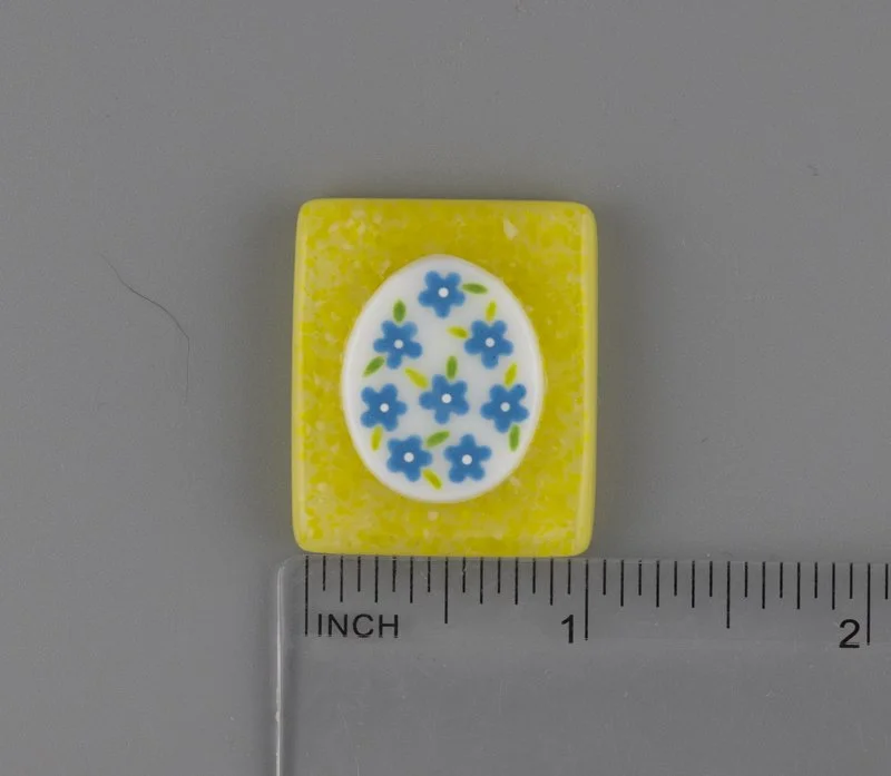 Floral Easter Egg Fused Glass Needle Minder