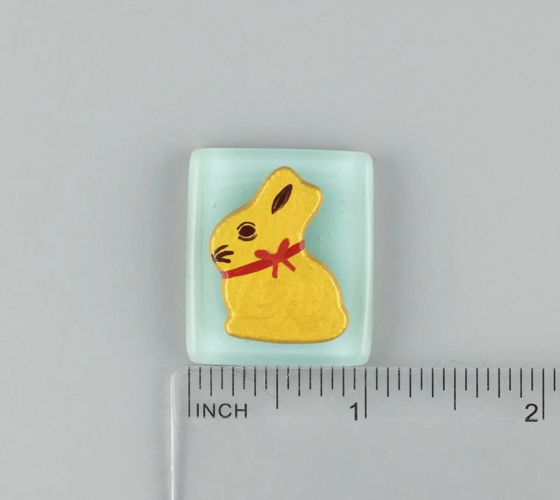 Lindt Bunny Fused Glass Needle Minder