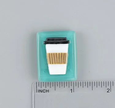 Beau Verre Art To-go Coffee Cup Fused Glass Needle Minder