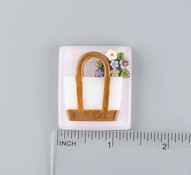 Beau Verre Art Floral Tote Bag Fused Glass Needle Minder
