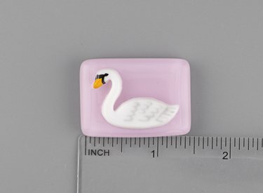 Beau Verre Art Swan Fused Glass Needle Minder