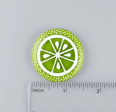Beau Verre Art Lime Slice Fused Glass Needle Minder