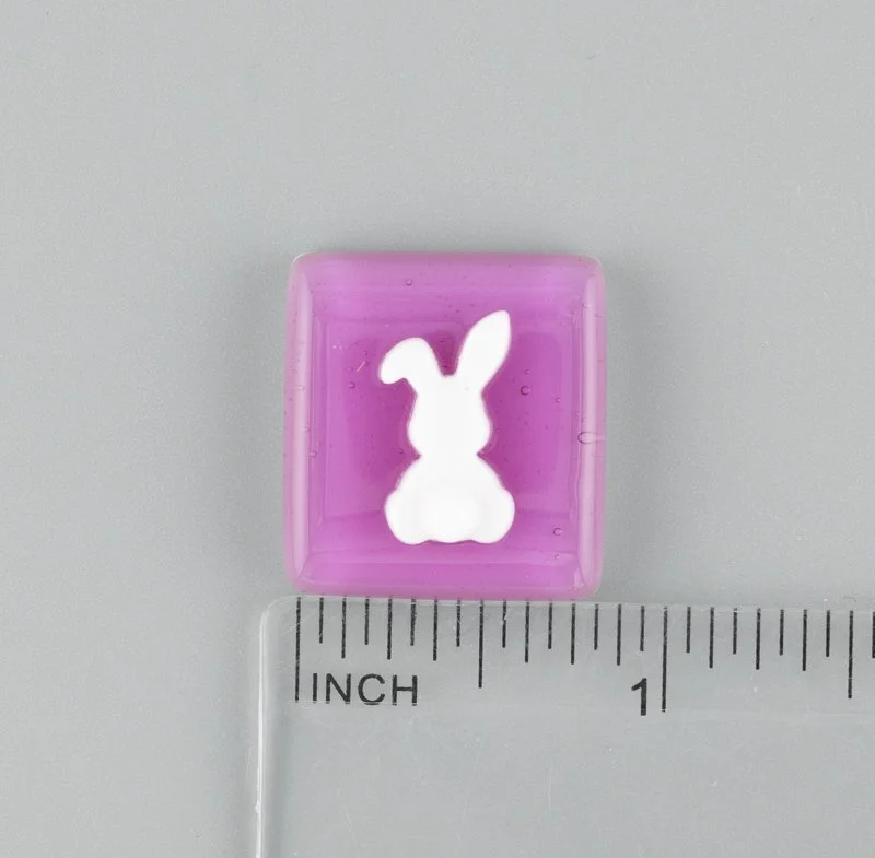 Floppy Eared Bunny Fused Glass Needle Minder