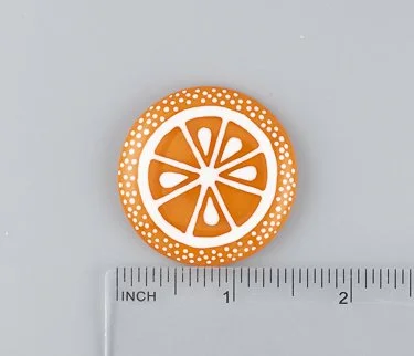 Beau Verre Art Orange Slice Fused Glass Needle Minder