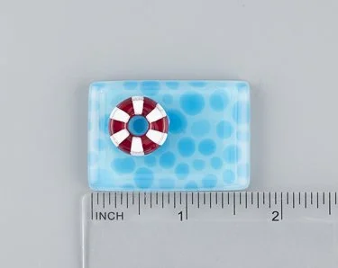 Beau Verre Art Pink Pool Float Fused Glass Needle Minder