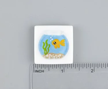 Beau Verre Art Fish Bowl Fused Glass Needle Minder