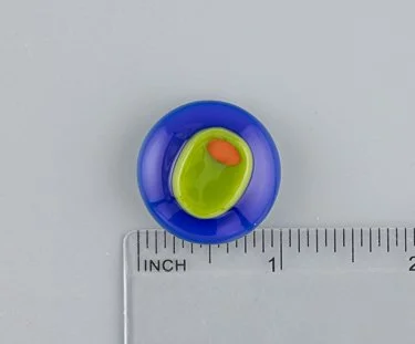 Beau Verre Art Olive Fused Glass Needle Minder