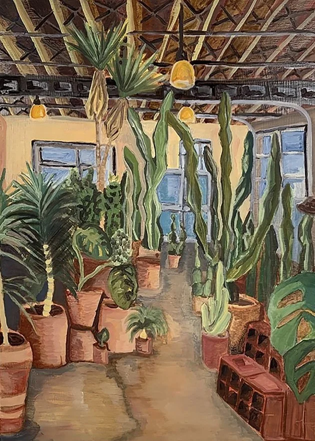 House Plant Store 
Oil on Wood Panel, 2020, 
18" x 22" 