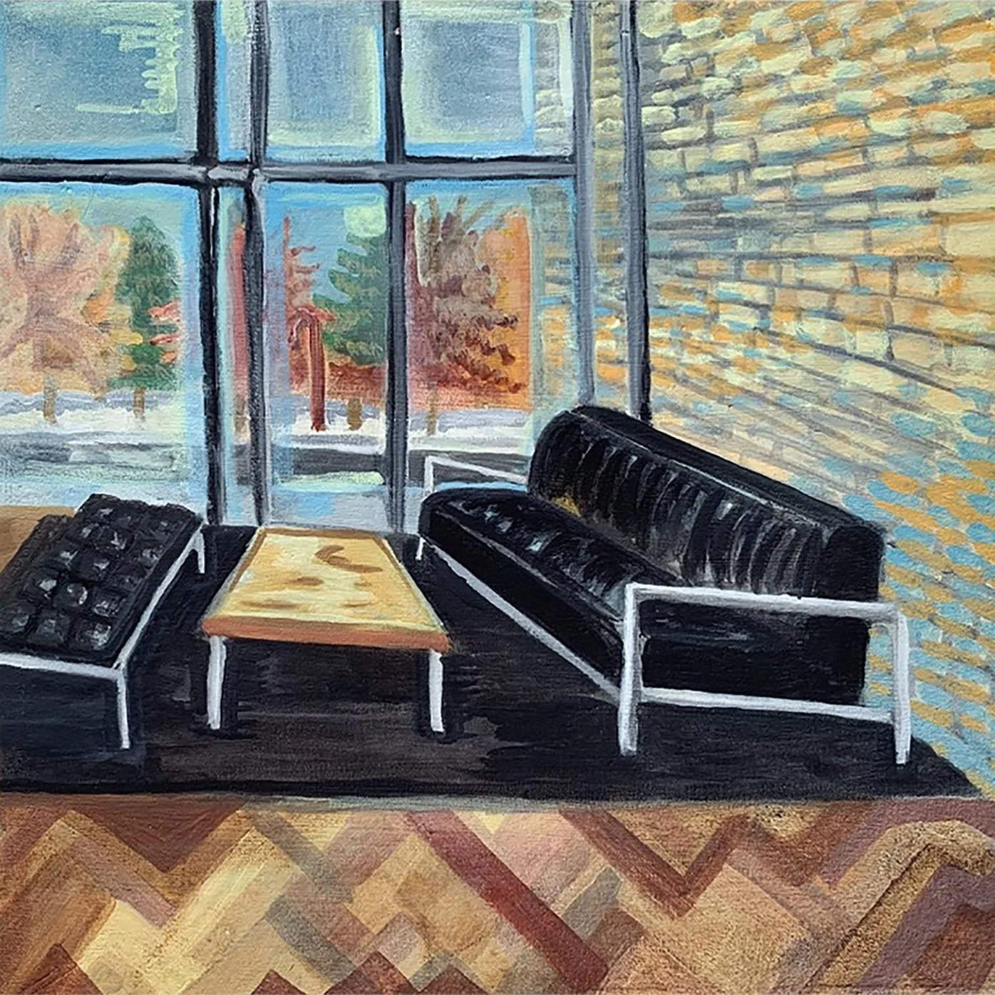 Frosted Windows, 
Oil on Canvas, 2020
16" x 16" 