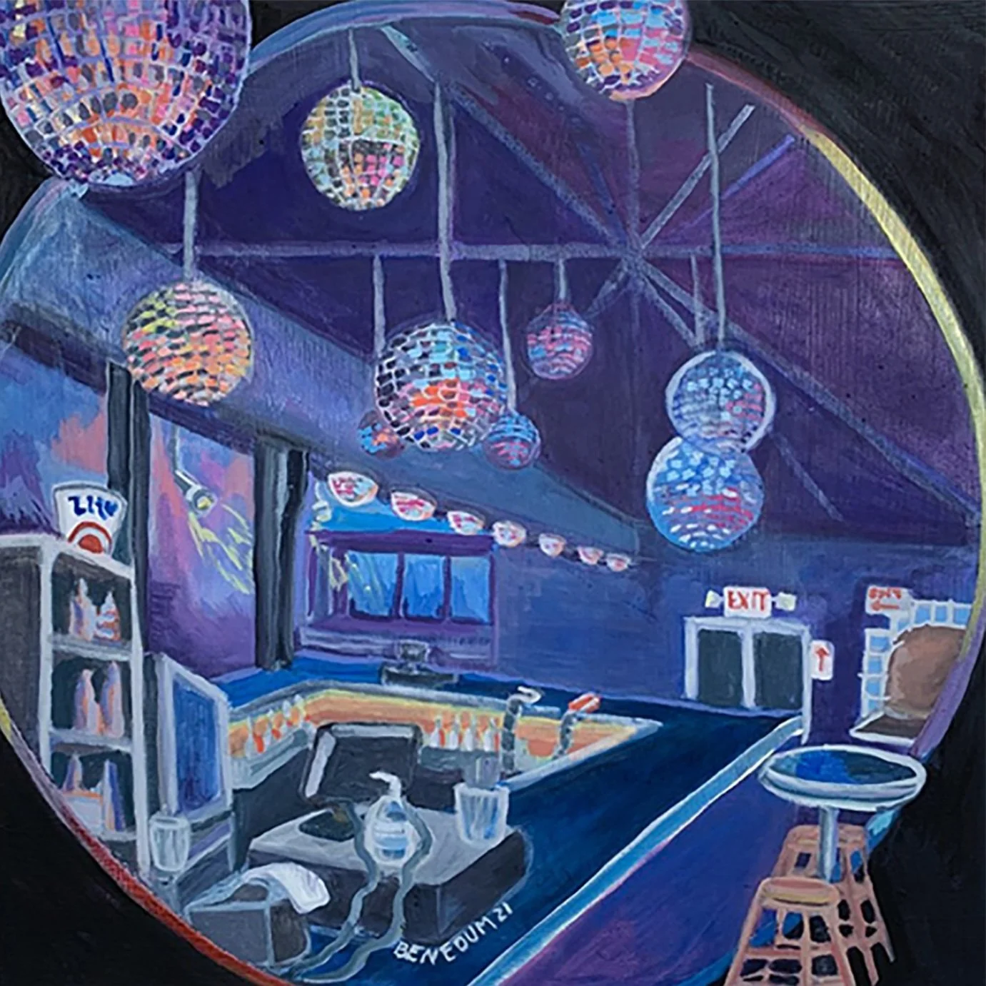 Circles on a Square, 
Oil on Wood Panel, 2021 
20" x 20" 