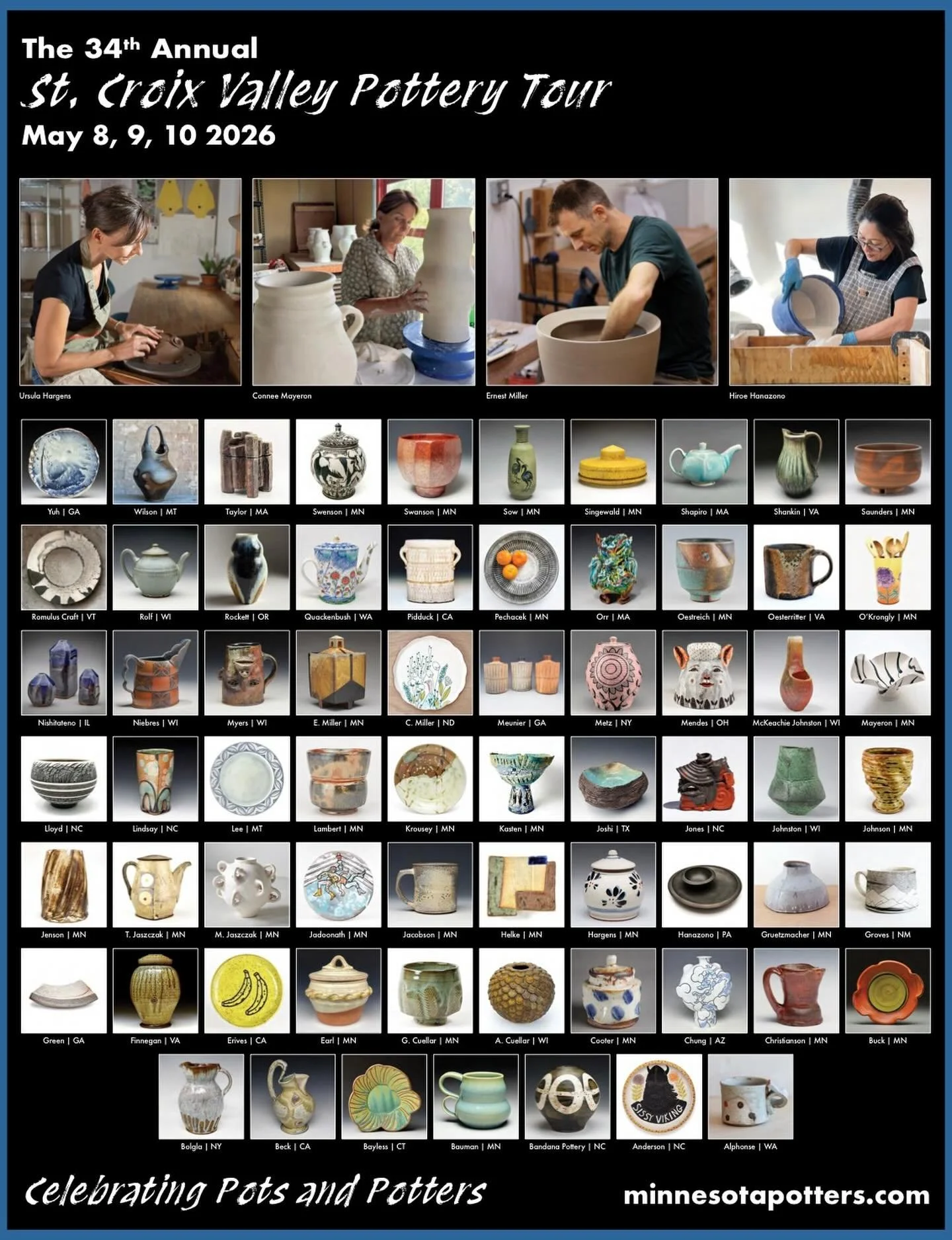 We&rsquo;re just about one month away from the @stcroixvalleypotterytour! 

Honored to be hosted by @oestreich_jeff and @jayjohnsonceramics this year, and to be selling next to some pretty awesome potters:

@kate.bauman.arts 
@beckpots
Mark Lambert
@