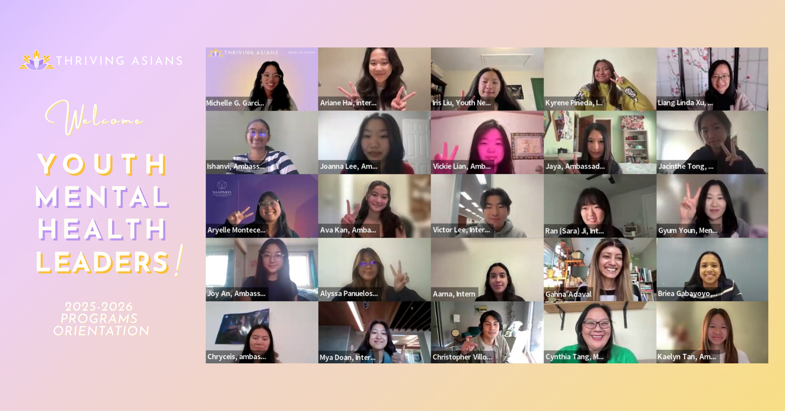   Thriving Asians   Youth Mental Health Leadership Programs Orientation - 11 /8/2025