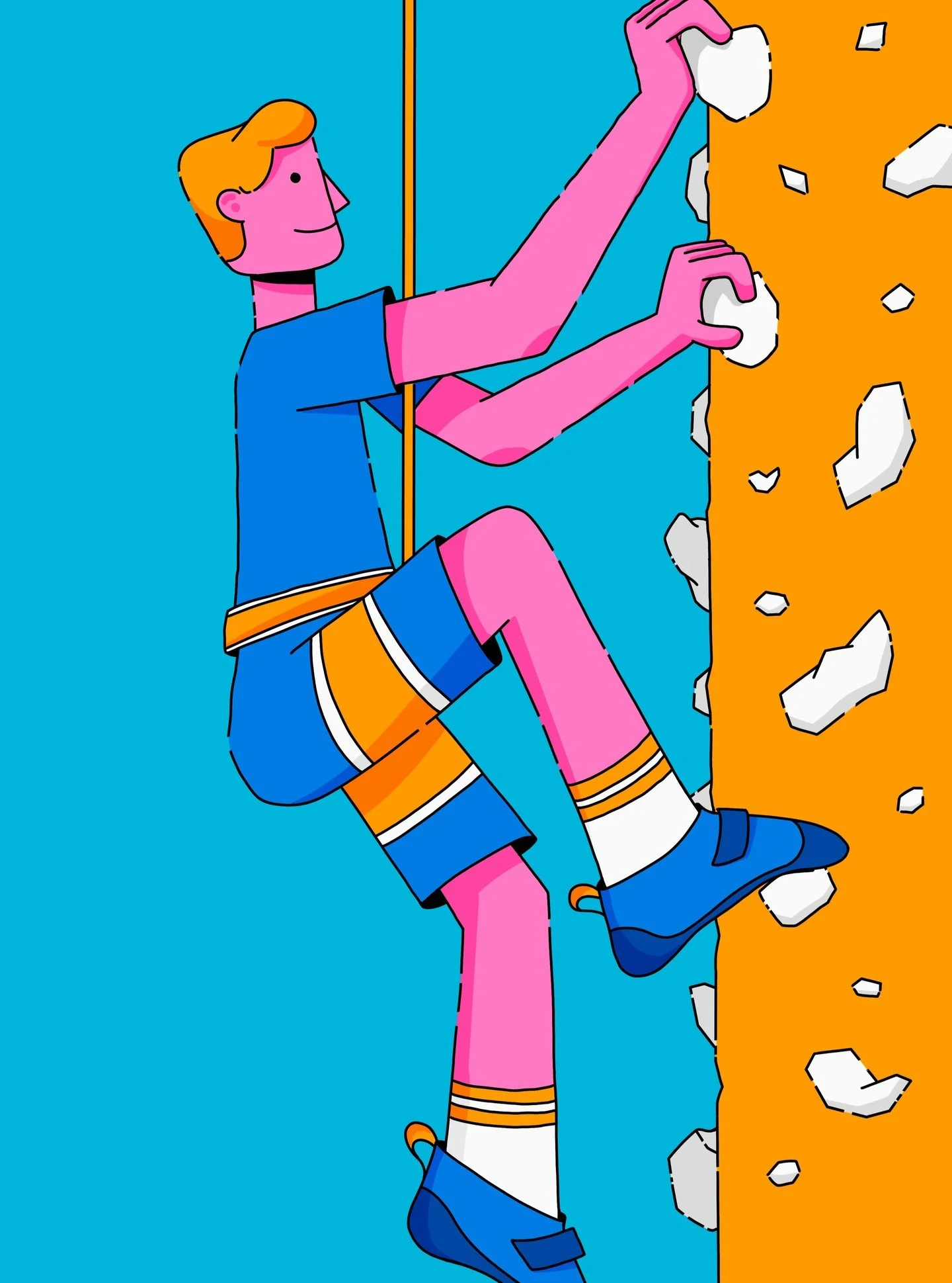 A little illustration I completed that has been in my WIP folder for years (I mean years) on Procreate, guess it's a self portrait or inspired by myself rock climbing. I wanted to experiment with my style and try something that would fit more into de
