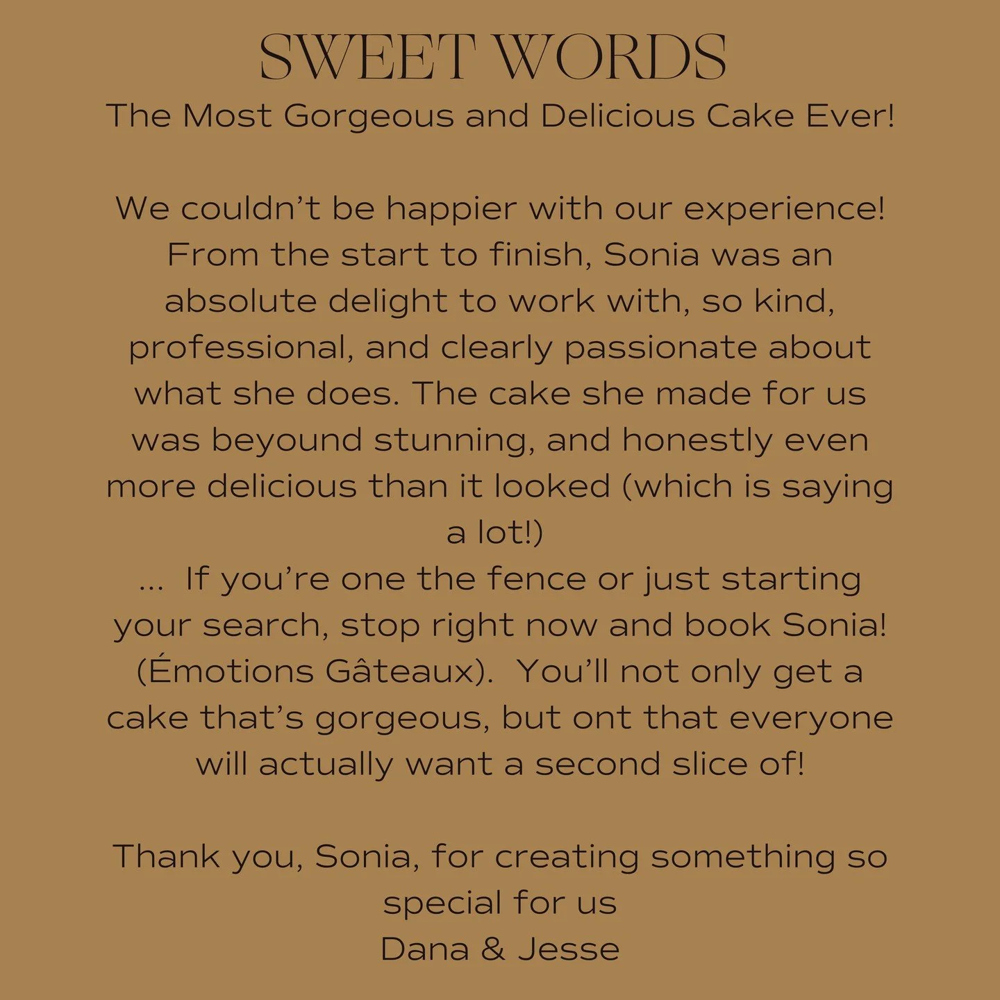 FR/EN
Pincez-moi quelqu’un…
Chers Dana & Jesse,
En lisant votre témoignage si touchant, j’ai immédiatement oublié toutes les heures passées à tester, goûter et peaufiner mes recettes.