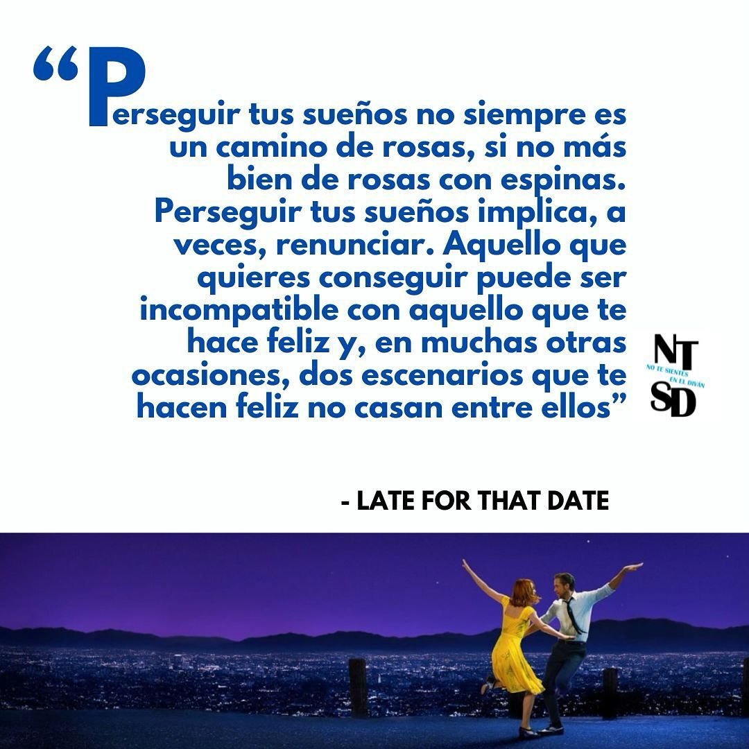 En esta historia, chica tiene un sue&ntilde;o, y chico tambi&eacute;n. Ella sue&ntilde;a con ser actriz. &Eacute;l, m&uacute;sico de jazz. Chica lo intenta. Chico tambi&eacute;n. Ambos se cruzan y comienzan a crecer juntos. Se enamoran. Se vuelven pe