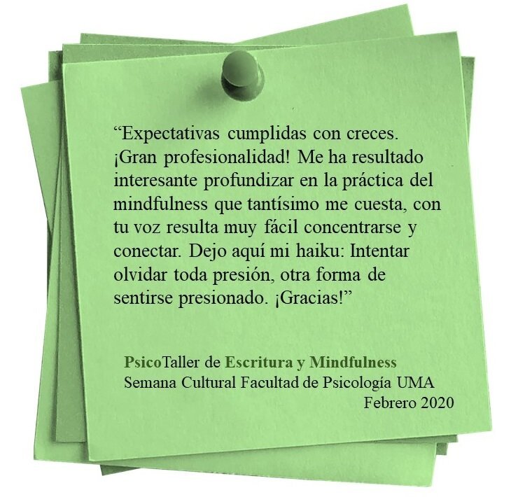 Opinión del psicotaller de escritura y meditación 2