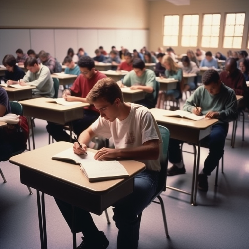 university students filling out a study
