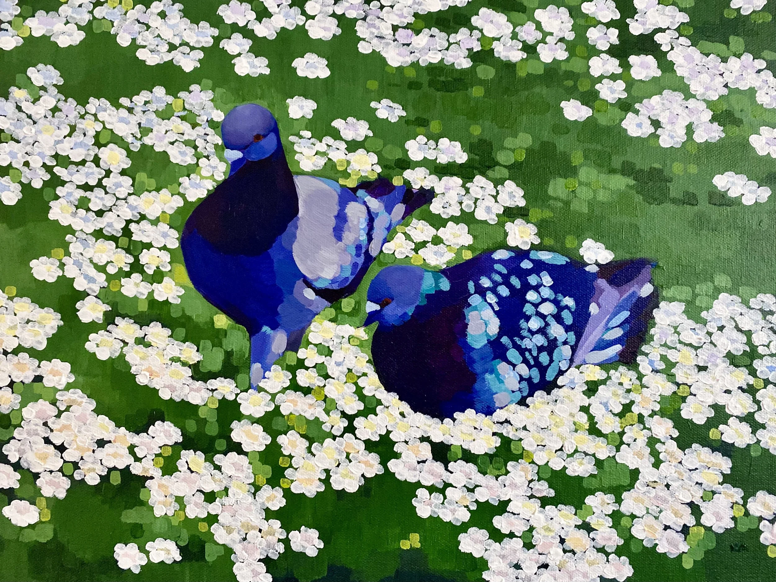 “Birds of a Feather” 14”x18” Acrylic on Canvas $550