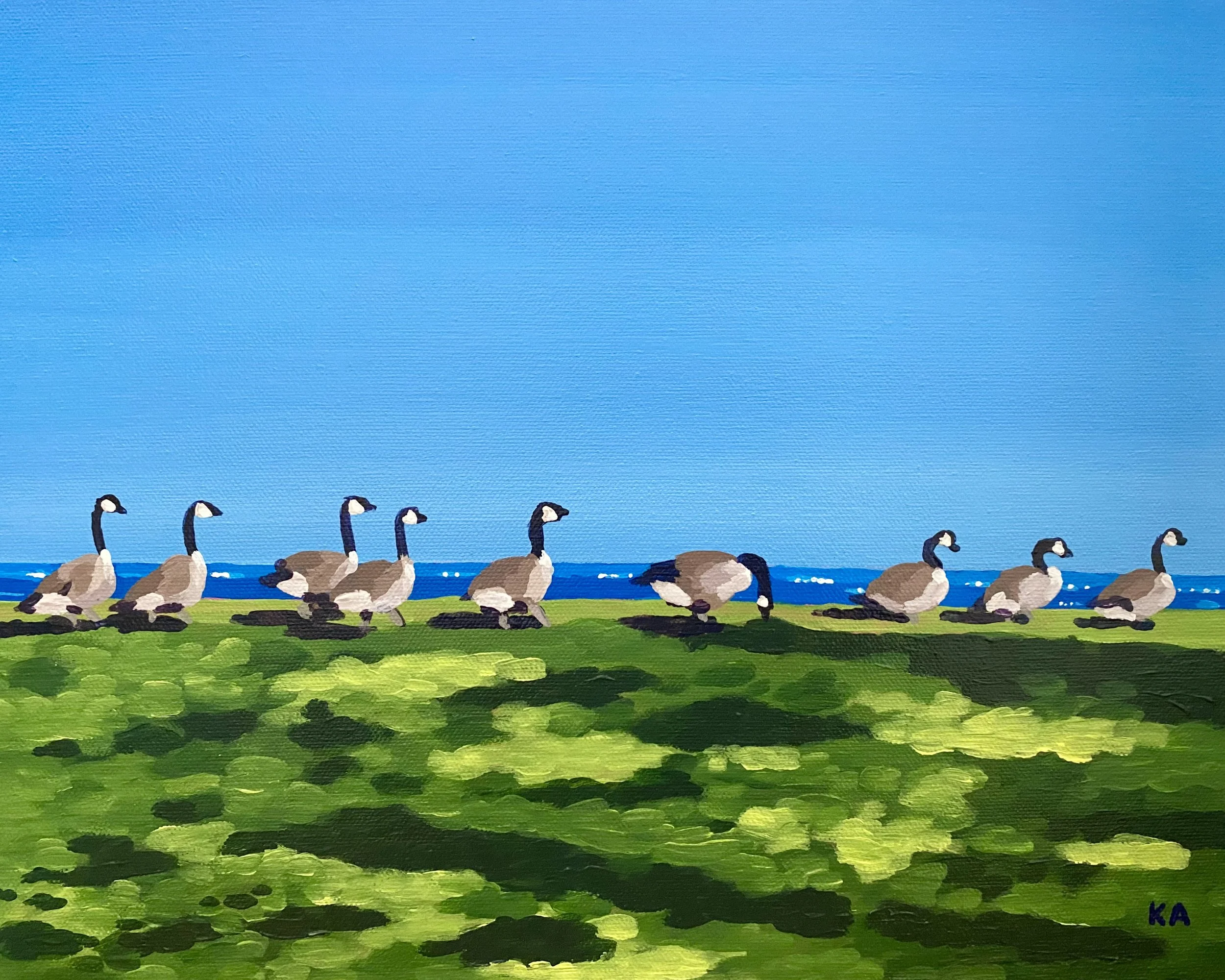 “Fucking Geese” Acrylic on Canvas 12x16