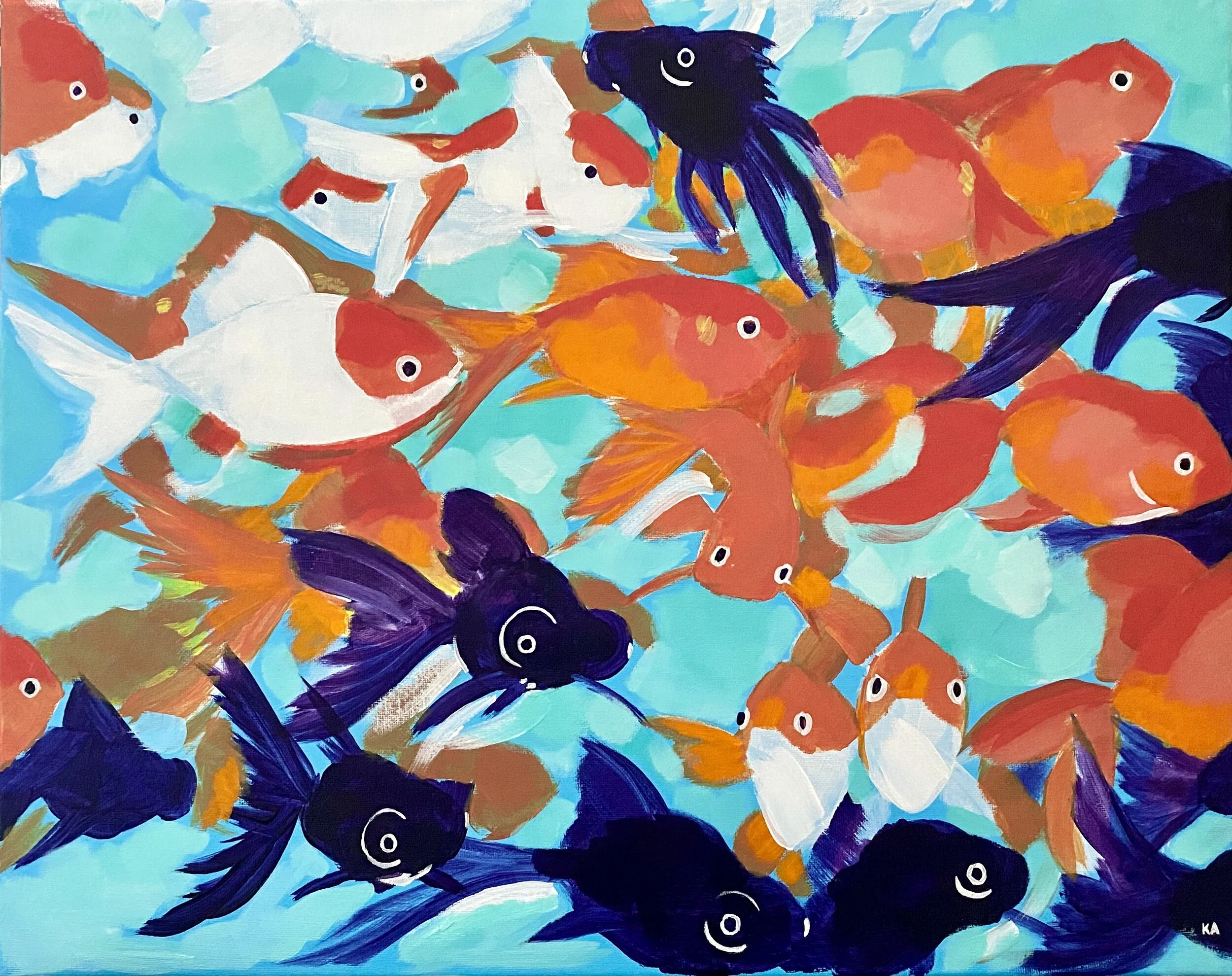 “Just Keep Swimming” SOLD, Acrylic on Canvas 16x20