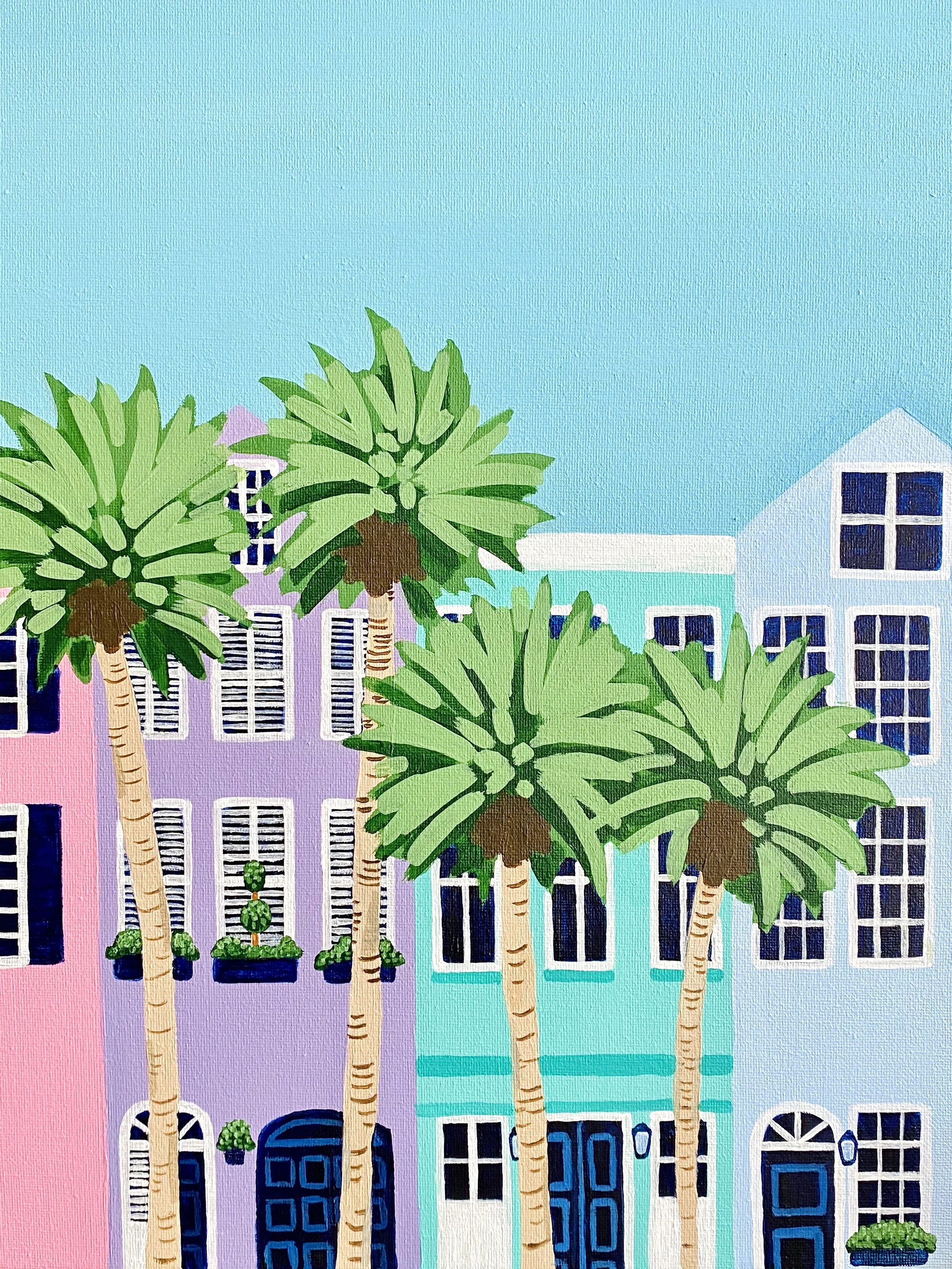 “Rainbow Row” SOLD, Acrylic on Canvas 12x16