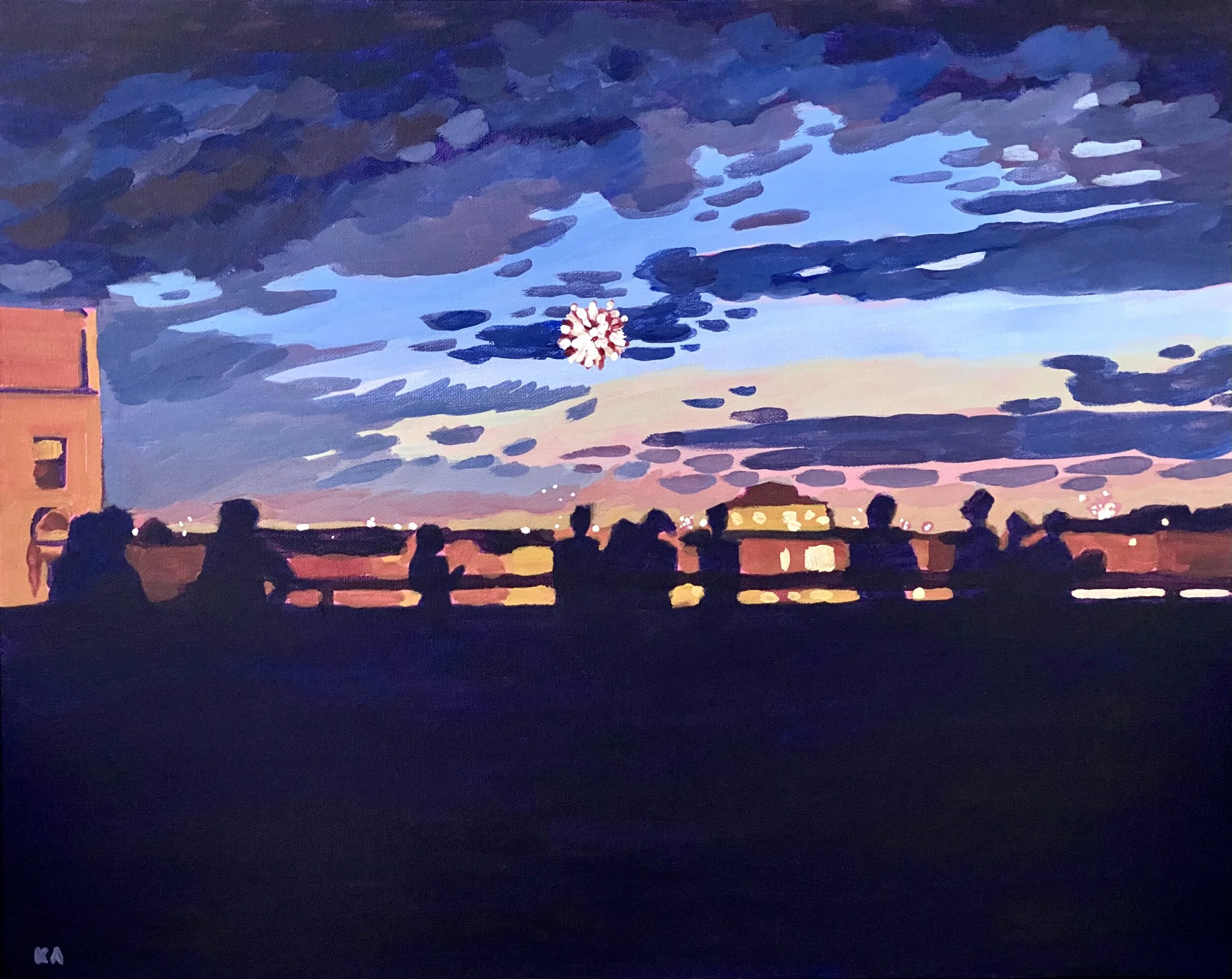 “July 4, 2019”, Acrylic on Canvas, 16x20, $650