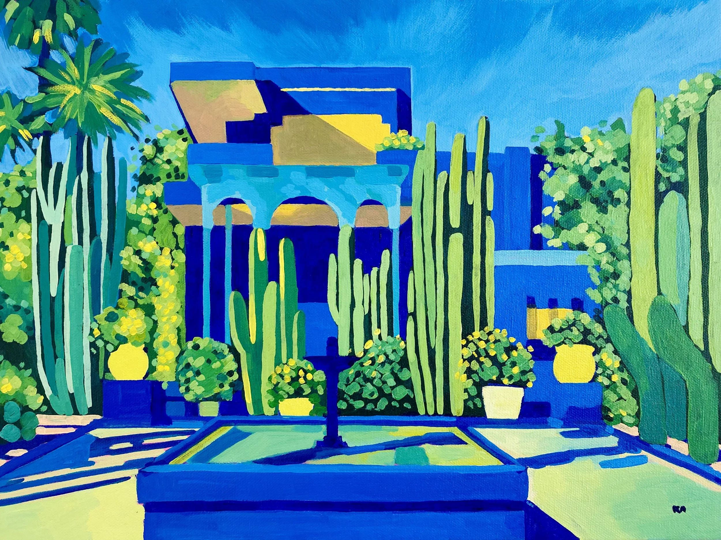 “Jardin Majorelle” 12”x16” Acrylic on Canvas $450