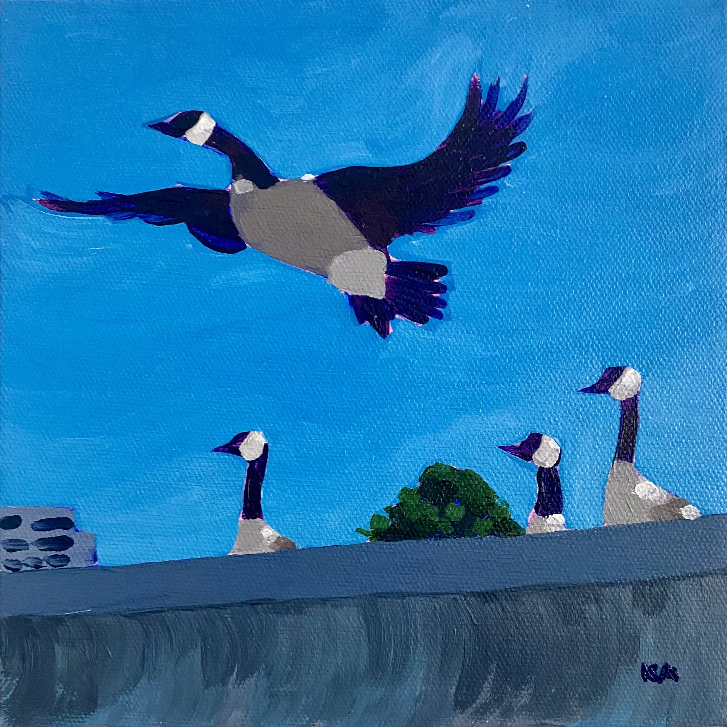 “Chicago Air and Water Show” 8”x8” Acrylic on Canvas $180