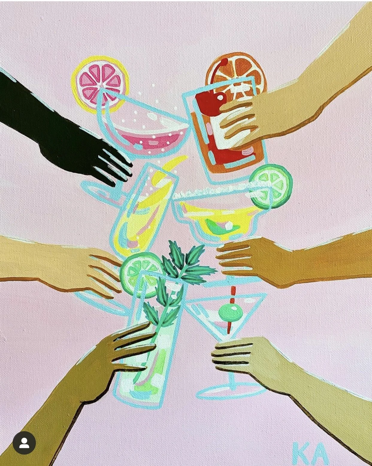 “Better With Friends” 11x14 Acrylic on Canvas 