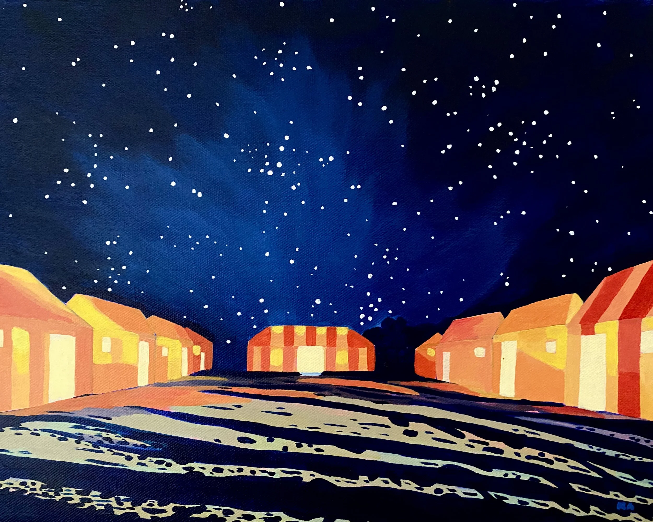 “Sahara Nights” 12”x16” Acrylic on Canvas $450