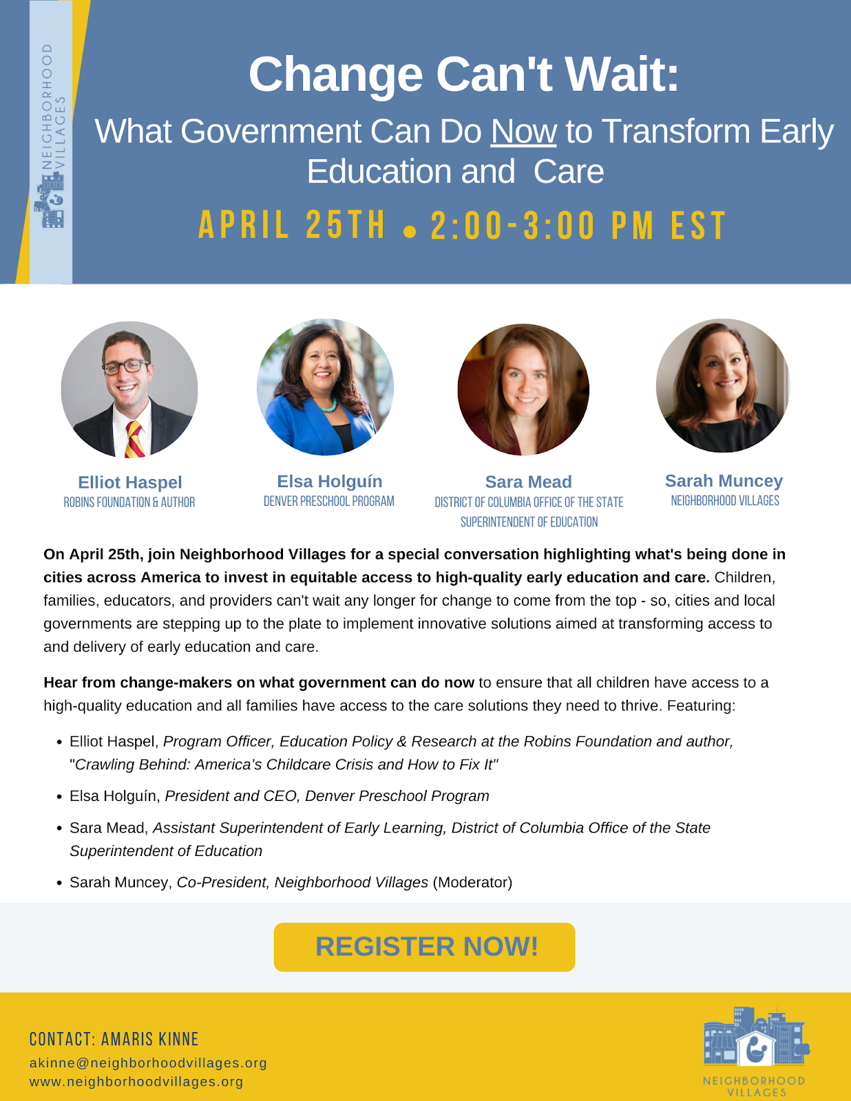 Change Can’t Wait: What Government Can Do Now to Transform Early Education and Care