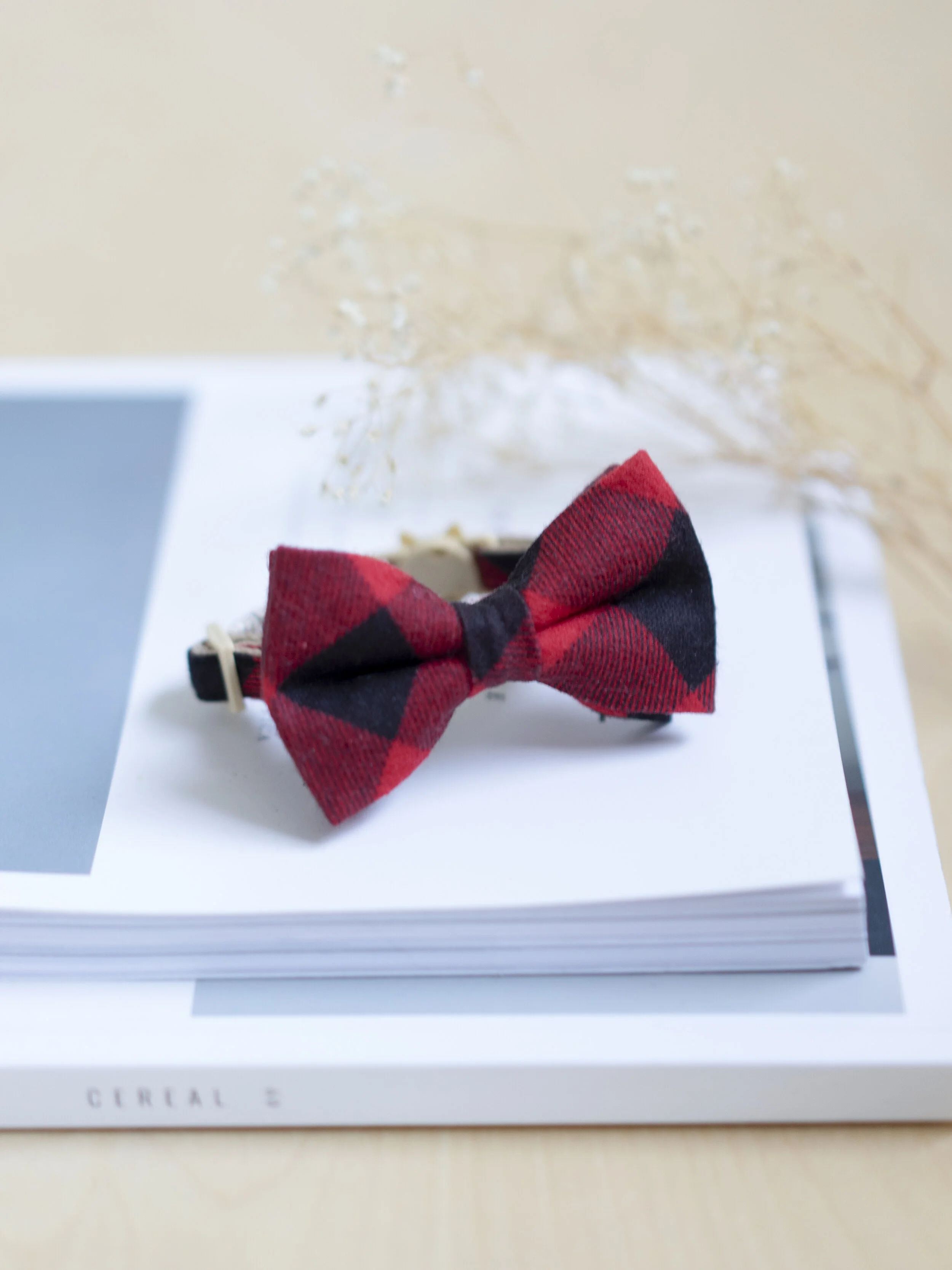 buffalo plaid cat collar