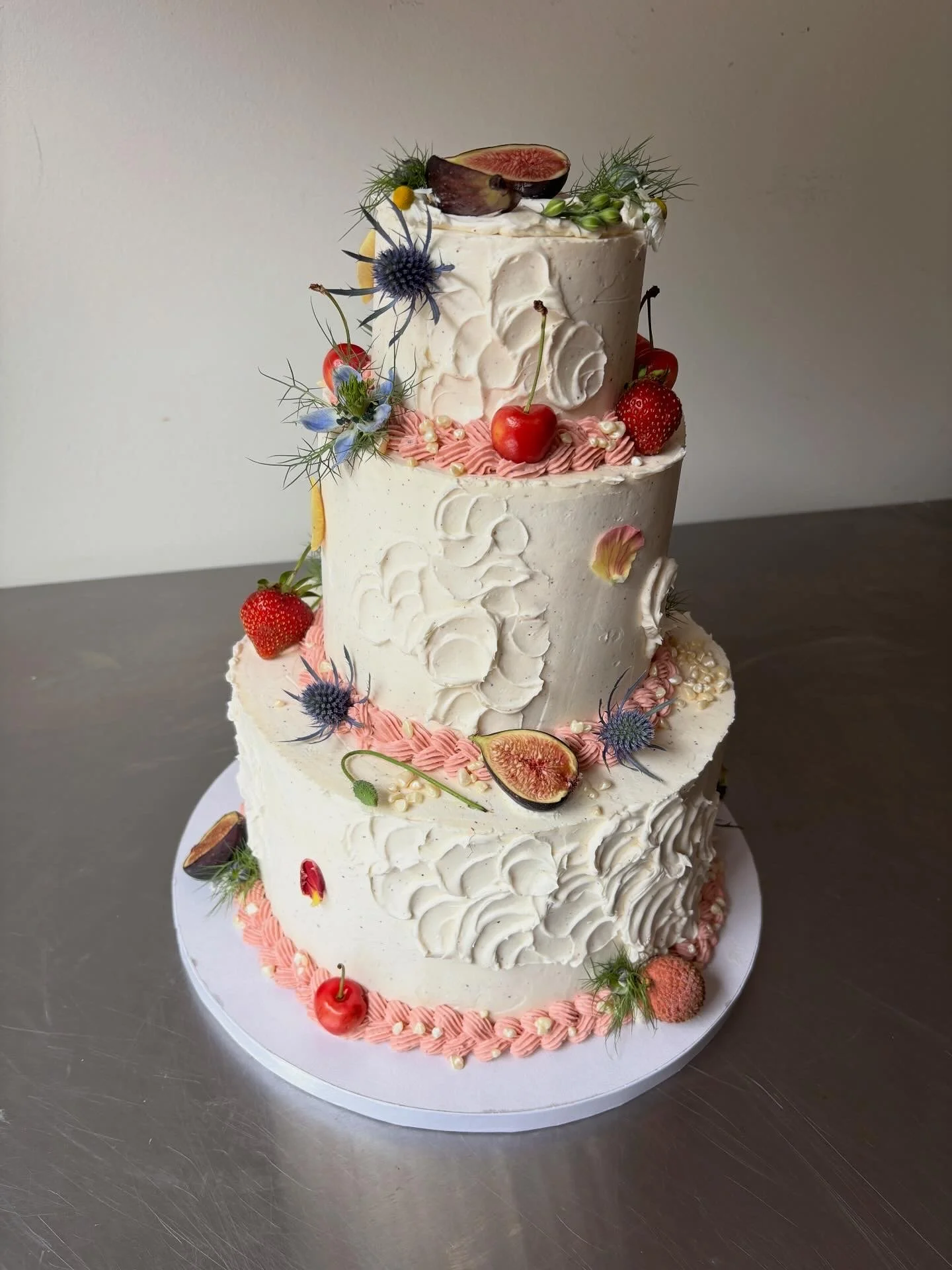 T & A   malted strawberry cake / black raspberry jam / brown butter tonka bean Swiss meringue buttercream