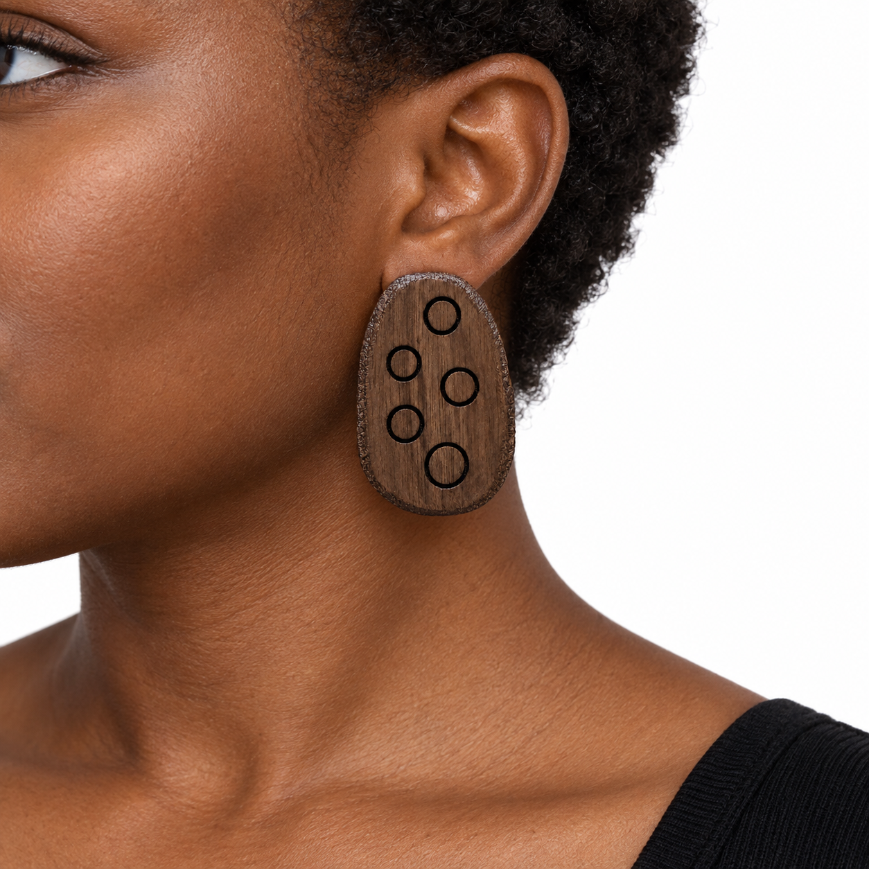 Orbit Walnut Statement Earrings