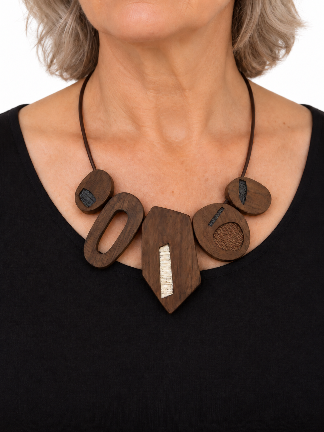 Convergence-Walnut Statement Necklace