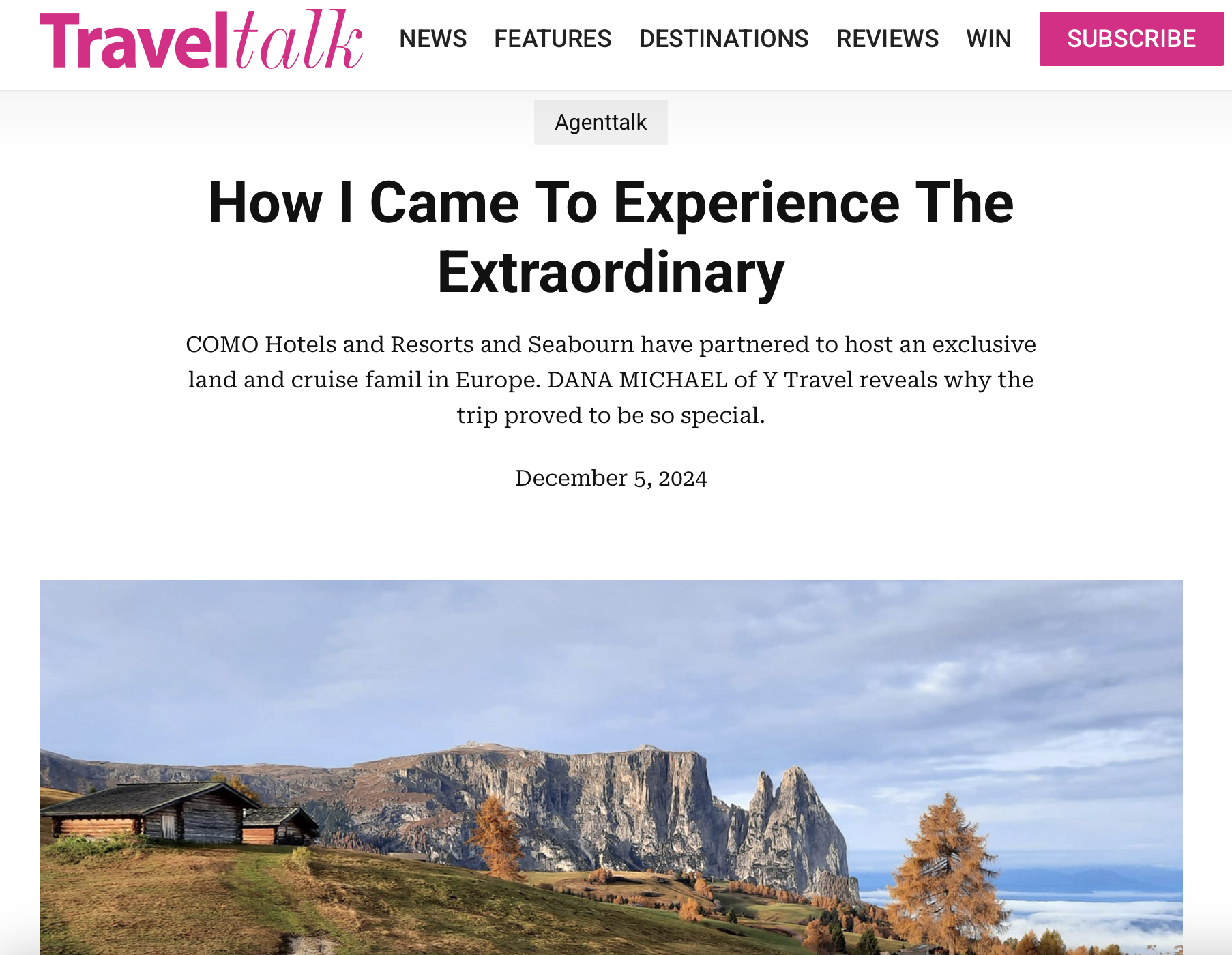 Travel Talk - Dana's Como Journey 