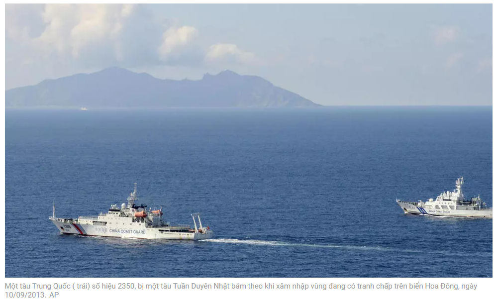 Quần đảo Senkaku: Nhật Bản cho phép Tuần Duyên nổ súng vào tàu Trung Cộng