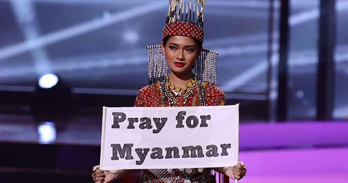 Hoa hậu Hoàn vũ Myanmar bị truy nã sau khi "cầu cứu" tại Chung kết Hoa hậu Hoàn vũ 2020 