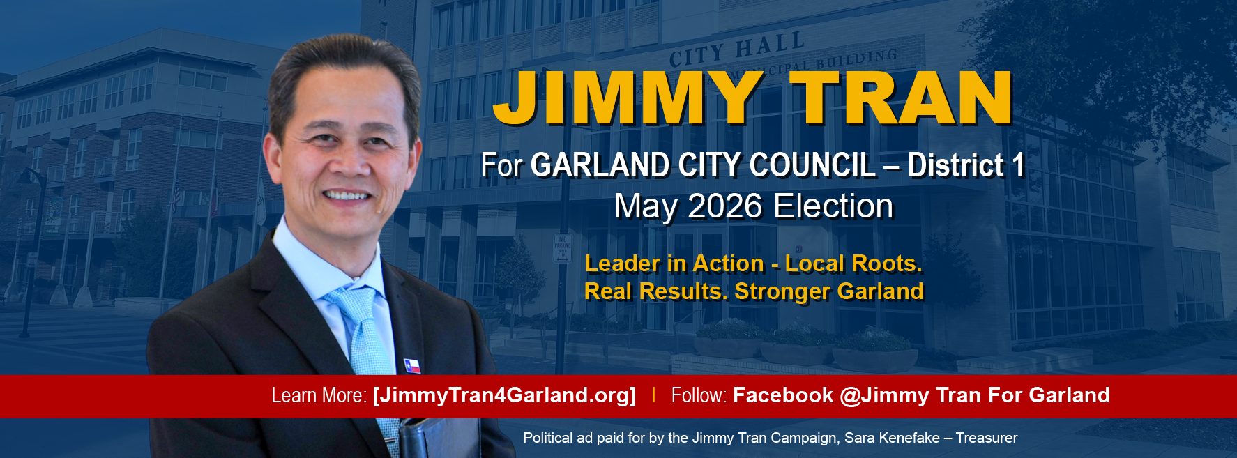 JIMMY TRẦN ỨNG CỬ VIÊN KHU VỰC I – THÀNH PHỐ GARLAND