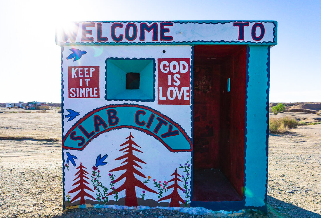 Welcome to Slab City! This is the first structure we came across after entering The Slabs in Niland, California