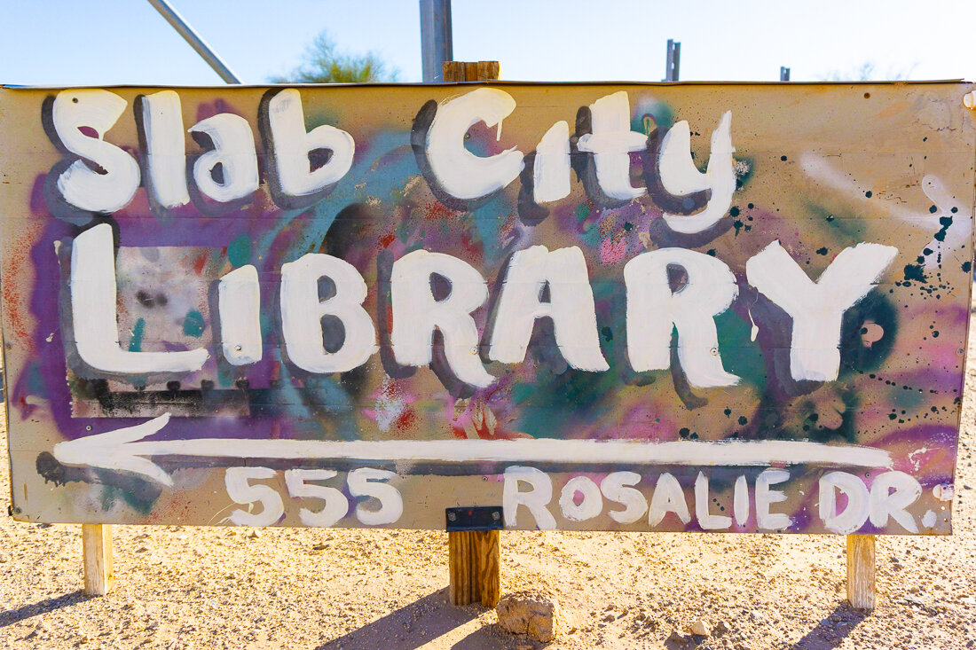 Another surprising thing to do in Slab City - visit the Slab City Library and check out a book!