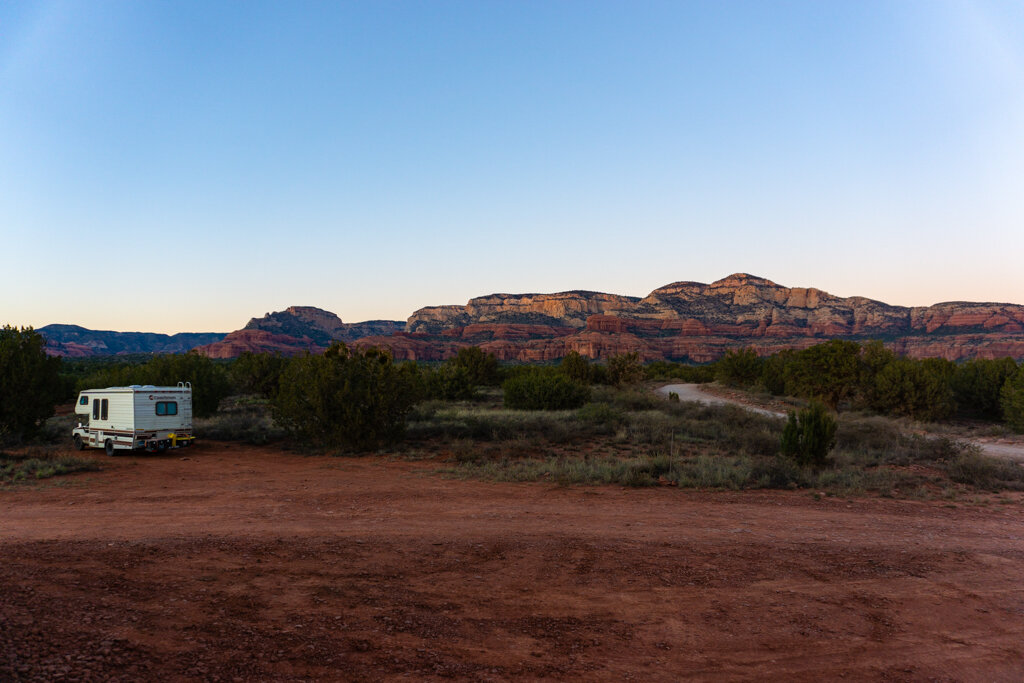 Another free boondocking spot in Sedona, Arizona. We found so many gems while RVing full time!