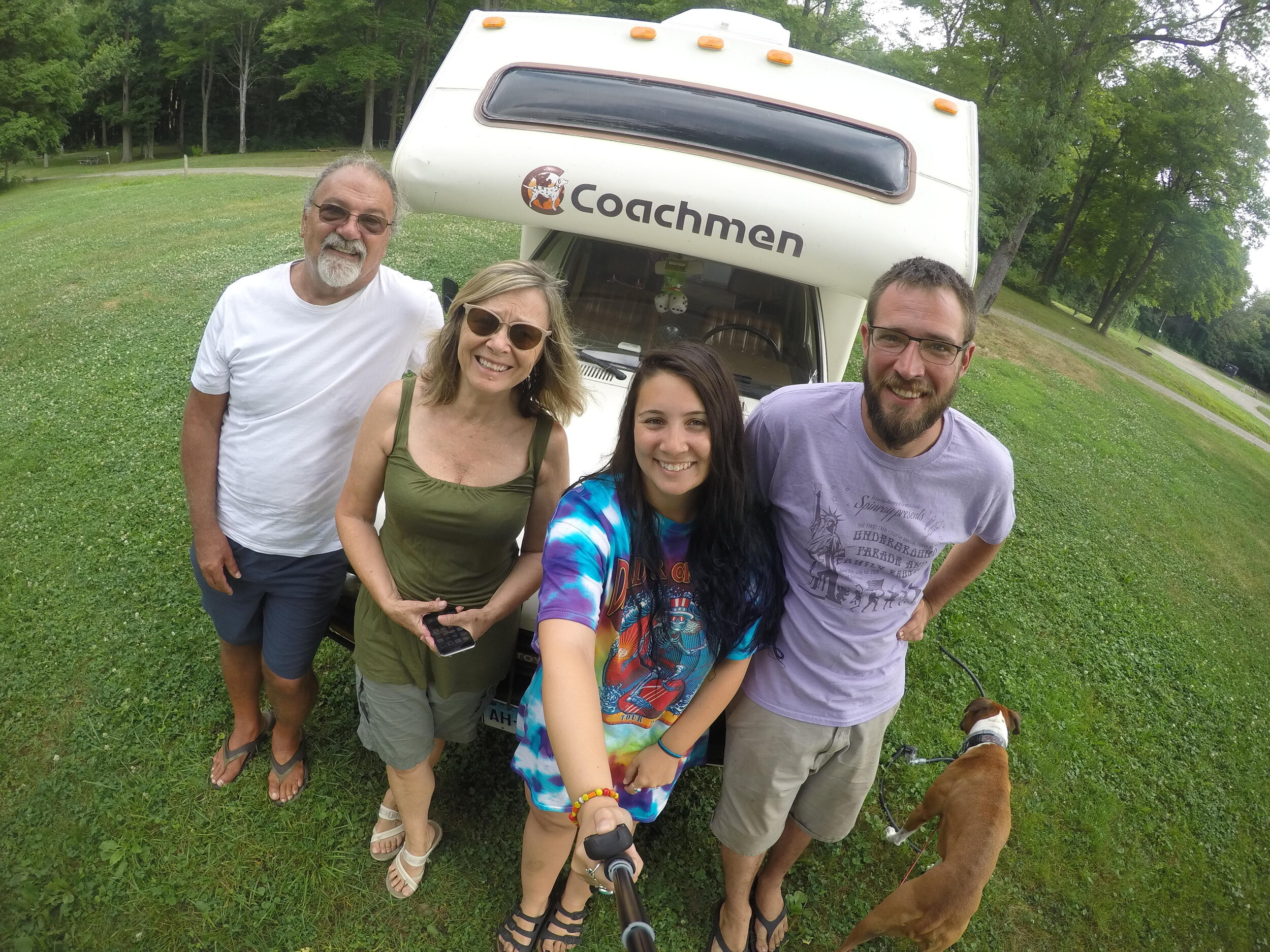 Tim and I with our new friends Heather and Jim. We were neighbors during our stay in Ohio - and they too are living and traveling in an RV full-time.. except they came from Australia to do it! Meeting new people has been one of our favorite parts ab…