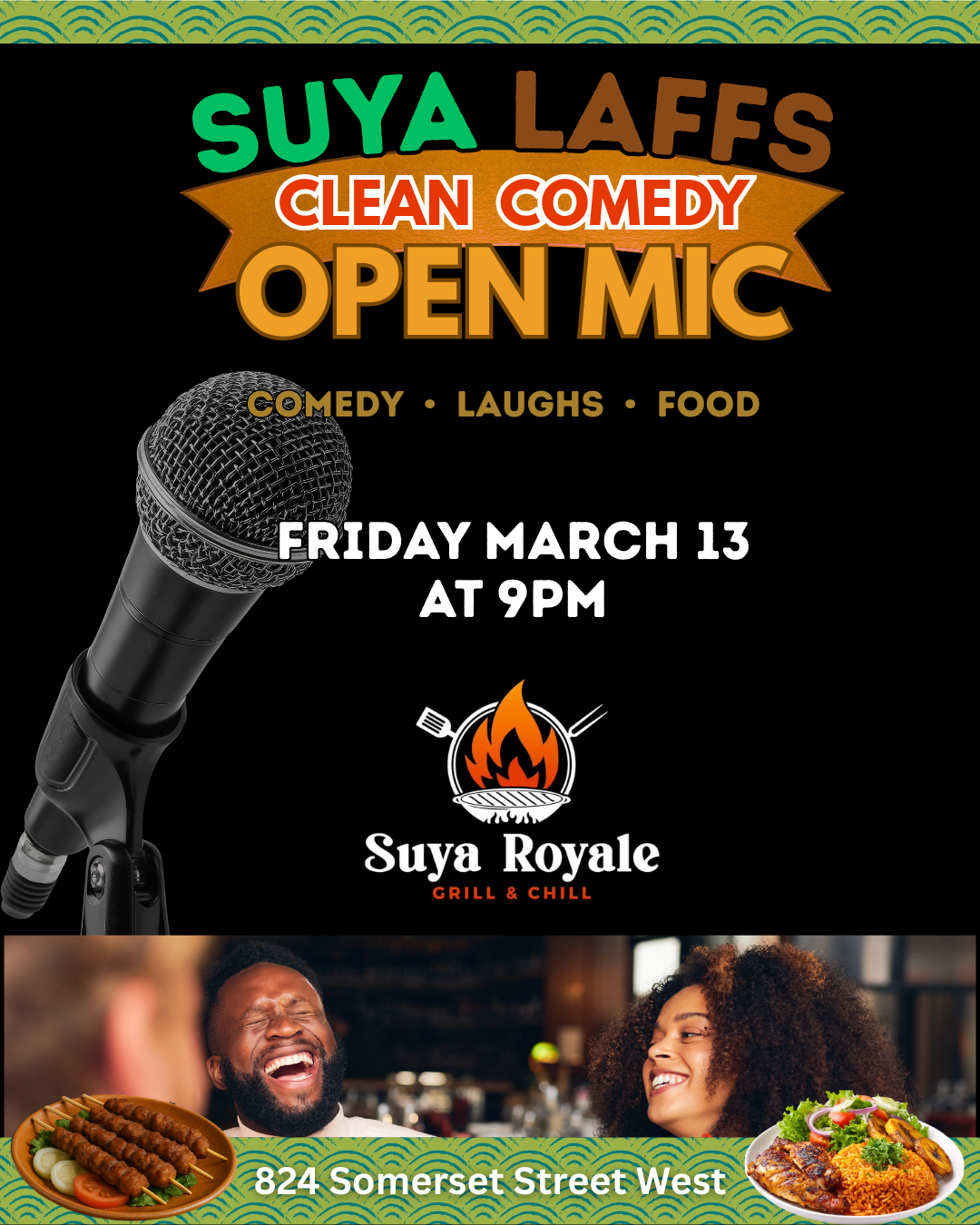 Suya Laffs Clean Comedy Open Mic
