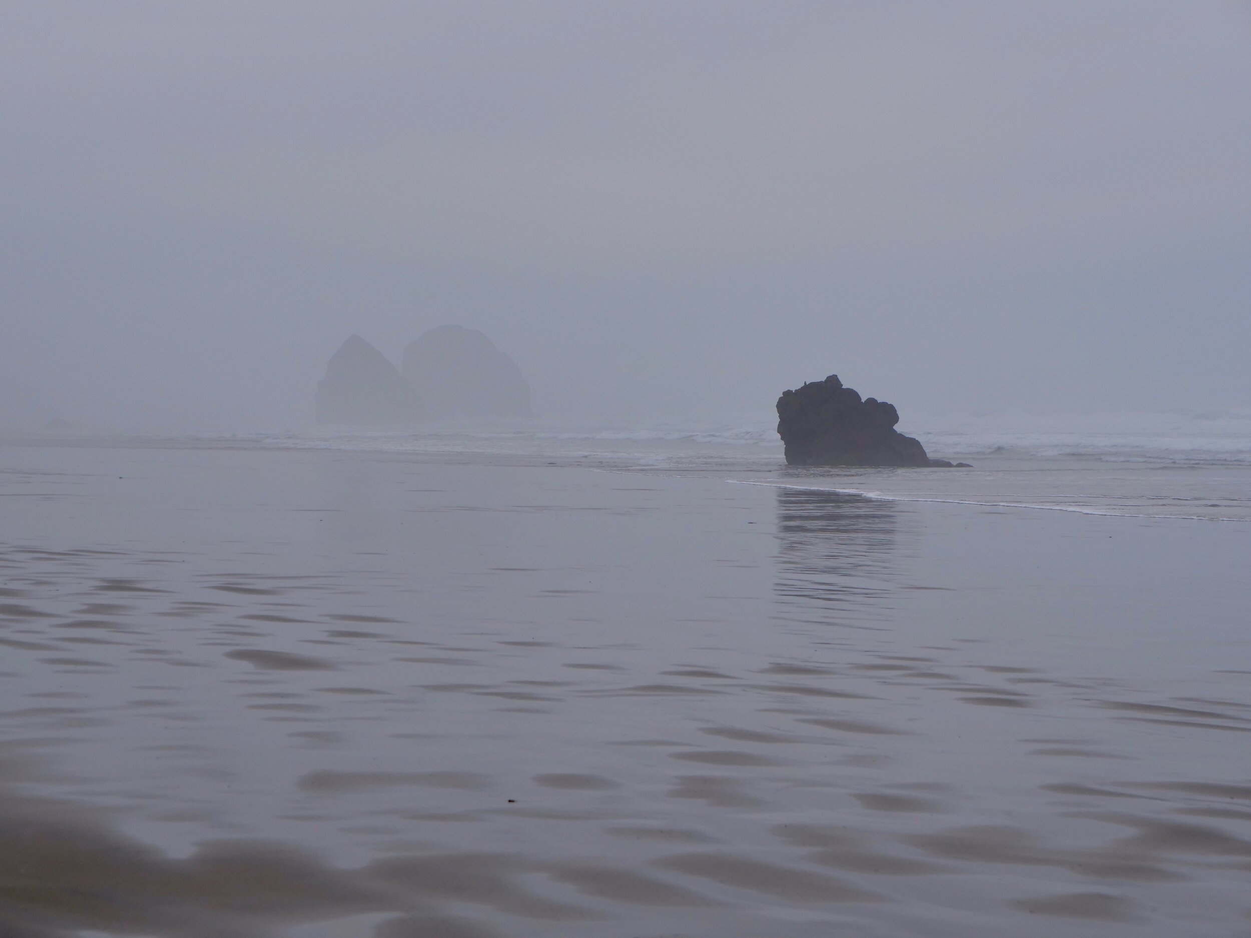 Fog Lincoln Rock Cannon Beach Oregon