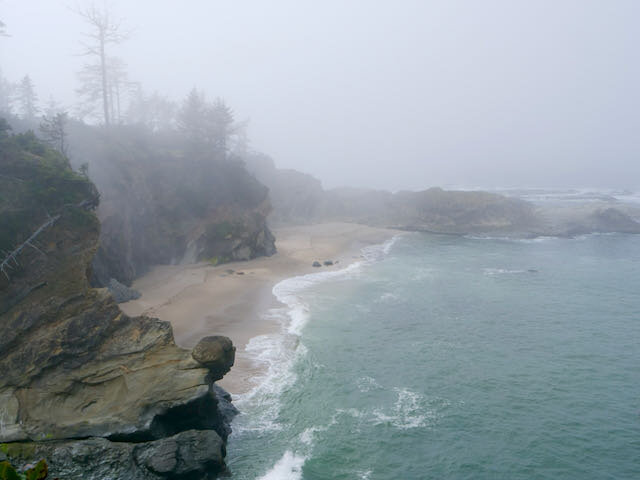 A foggy Oregon Beach, Shore Acres