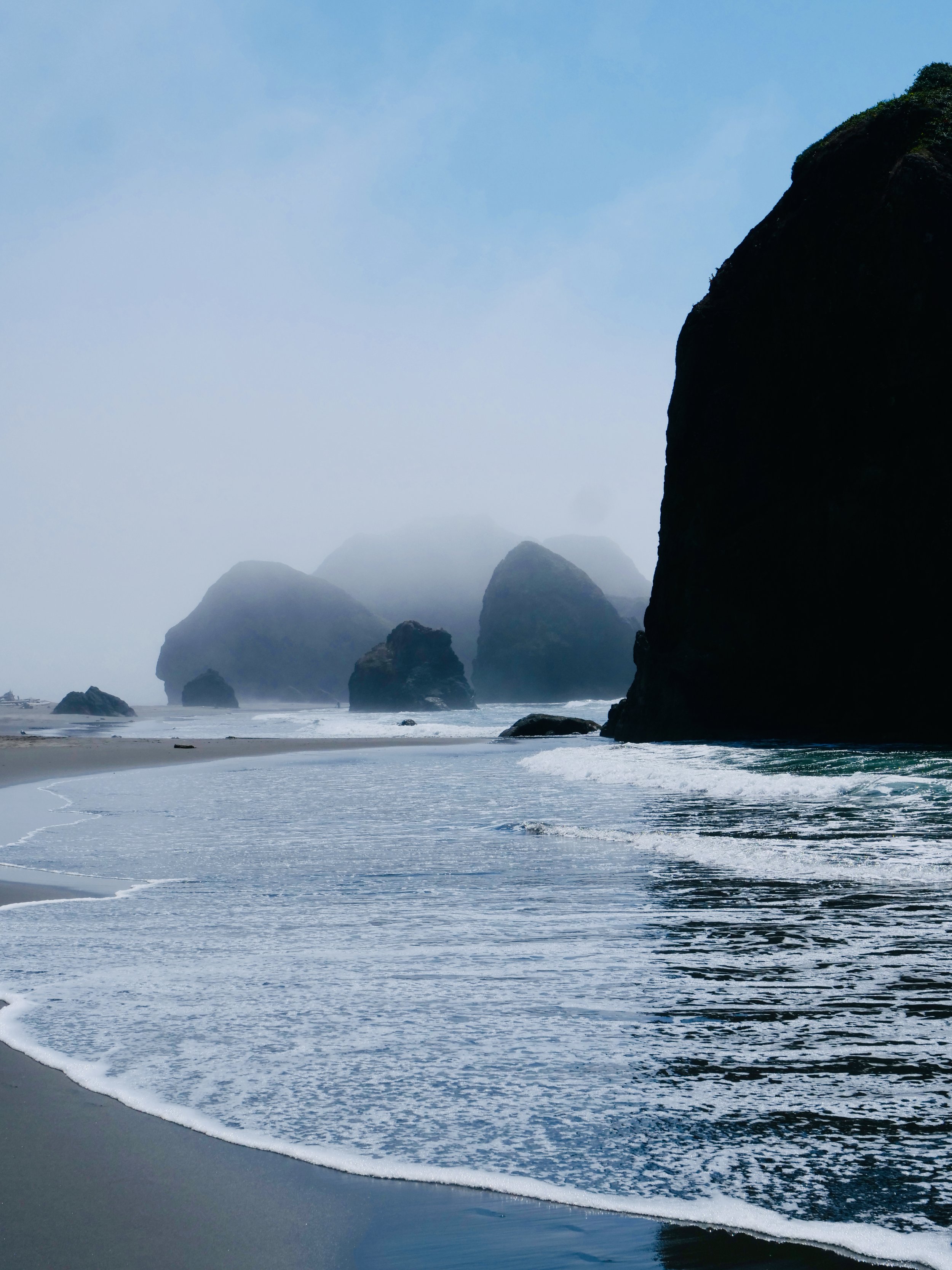 Stacks in the fog, Oregon Coast