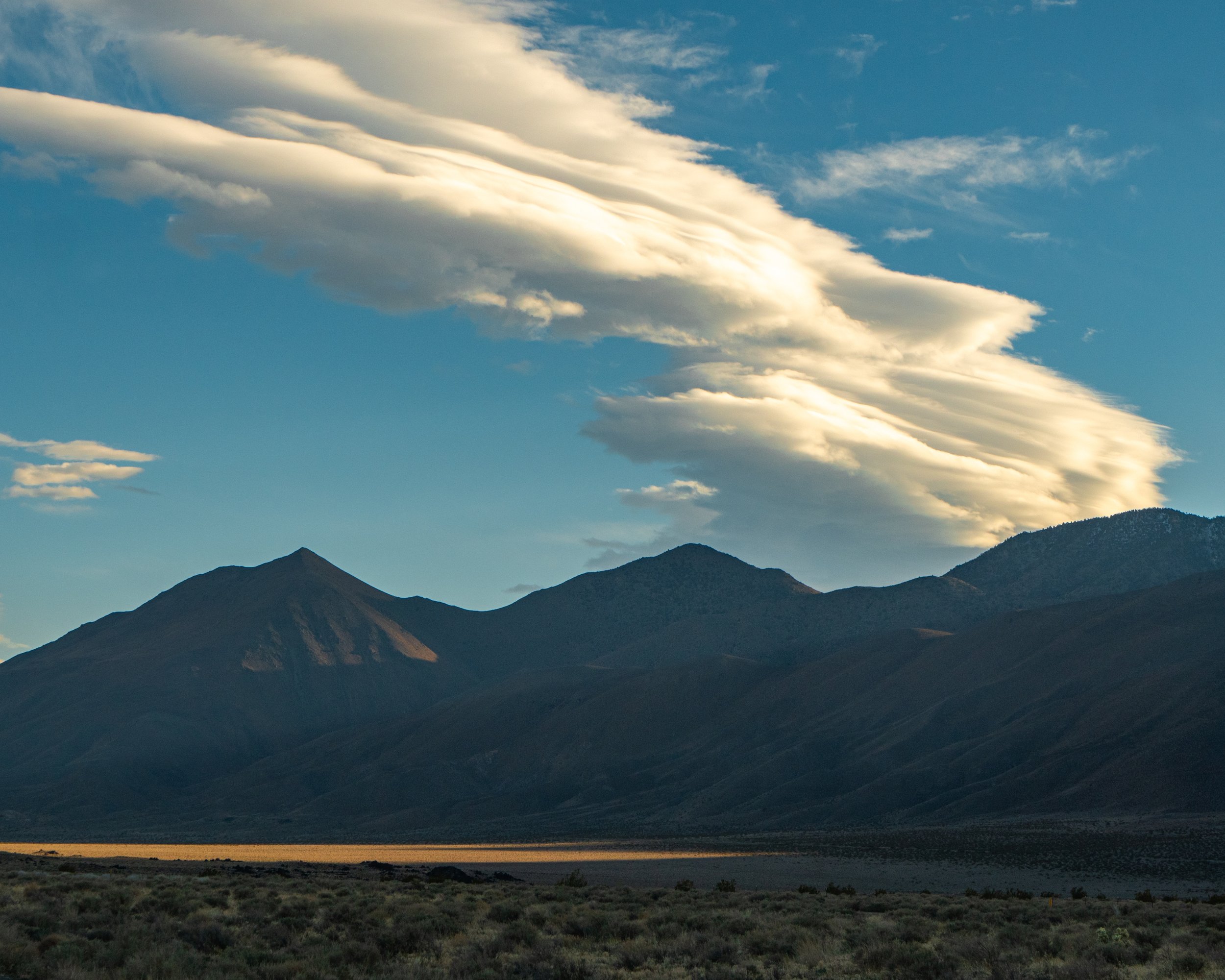 Sierra Nevada Mountains and Clouds