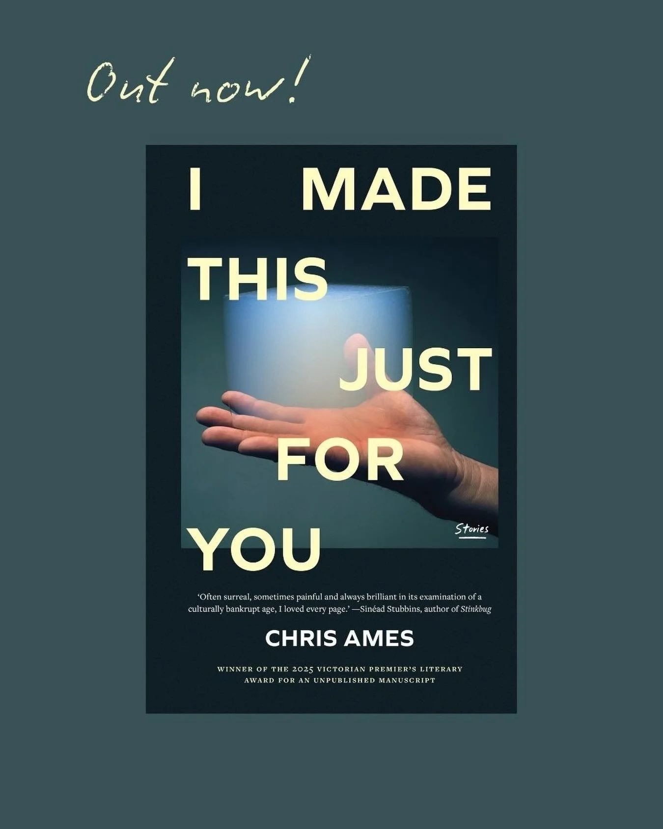 Another fantastic recent publication from Chris Ames. I MADE THIS JUST FOR YOU is a brilliant and painful collection of stories that examine the absurd, dystopian intersection of the digital and the real.
