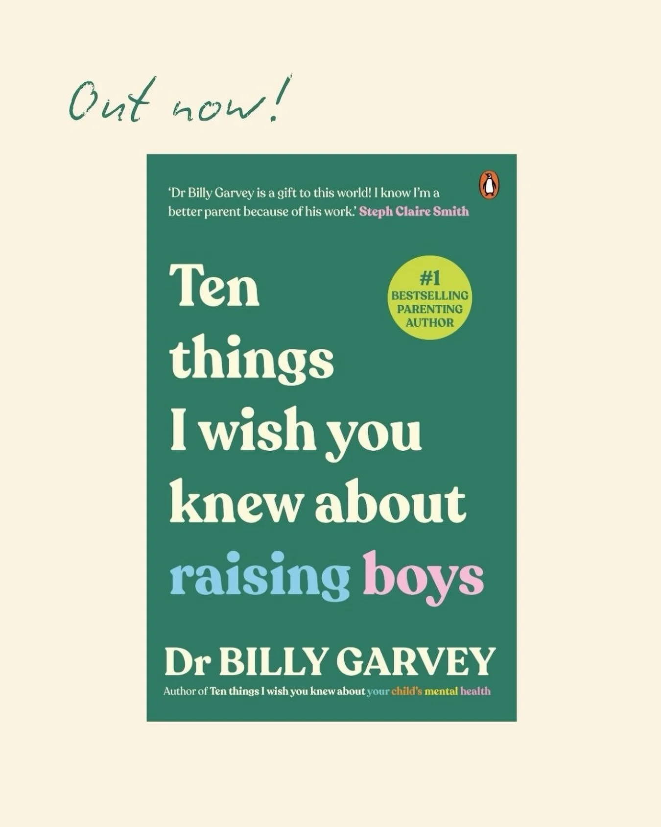A timely and compassionate guide helping parents to raise boys who feel safe, seen and understood, 10 THINGS I WISH YOU KNEW ABOUT RAISING BOYS is out today! @penguinbooksaus
